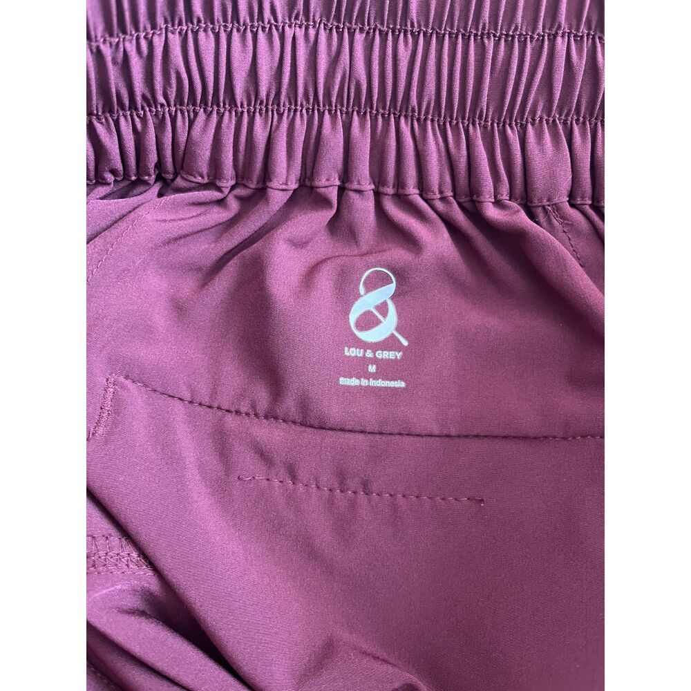 Lou & Grey Wanderweave Straight Leg Ankle Pant Medium Burgundy Travel Stretch - Picture 6 of 11